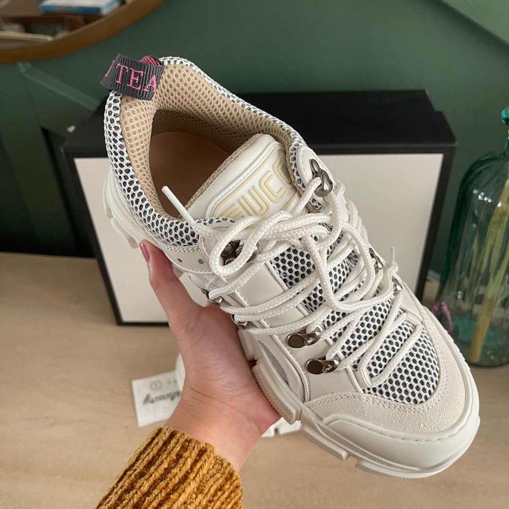 NEW Gucci Flasthrek Sneakers white 38.5 - Picture 3 of 9